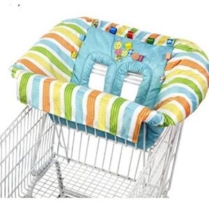 Taggies Teal and Multi-Stripe Shopping Cart Cover NIB